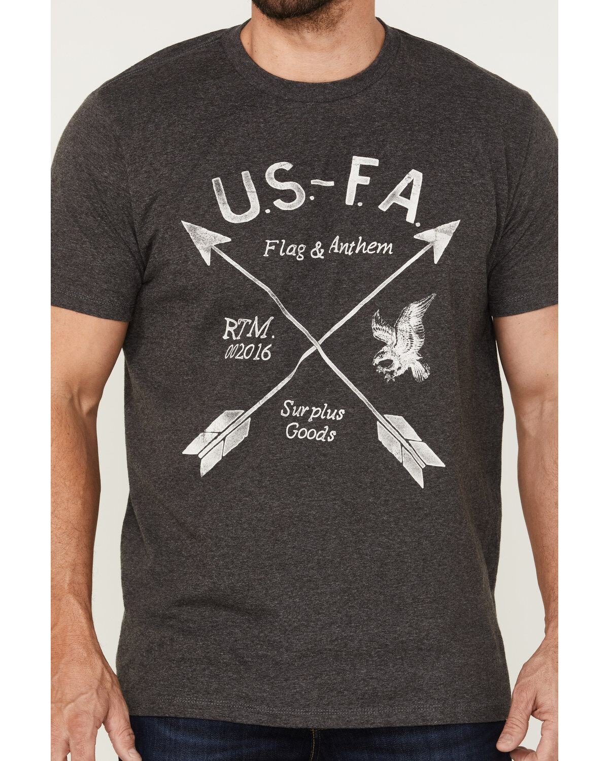 Image #3 - Flag & Anthem Men's Surplus Goods Graphic T-Shirt, Charcoal, hi-res