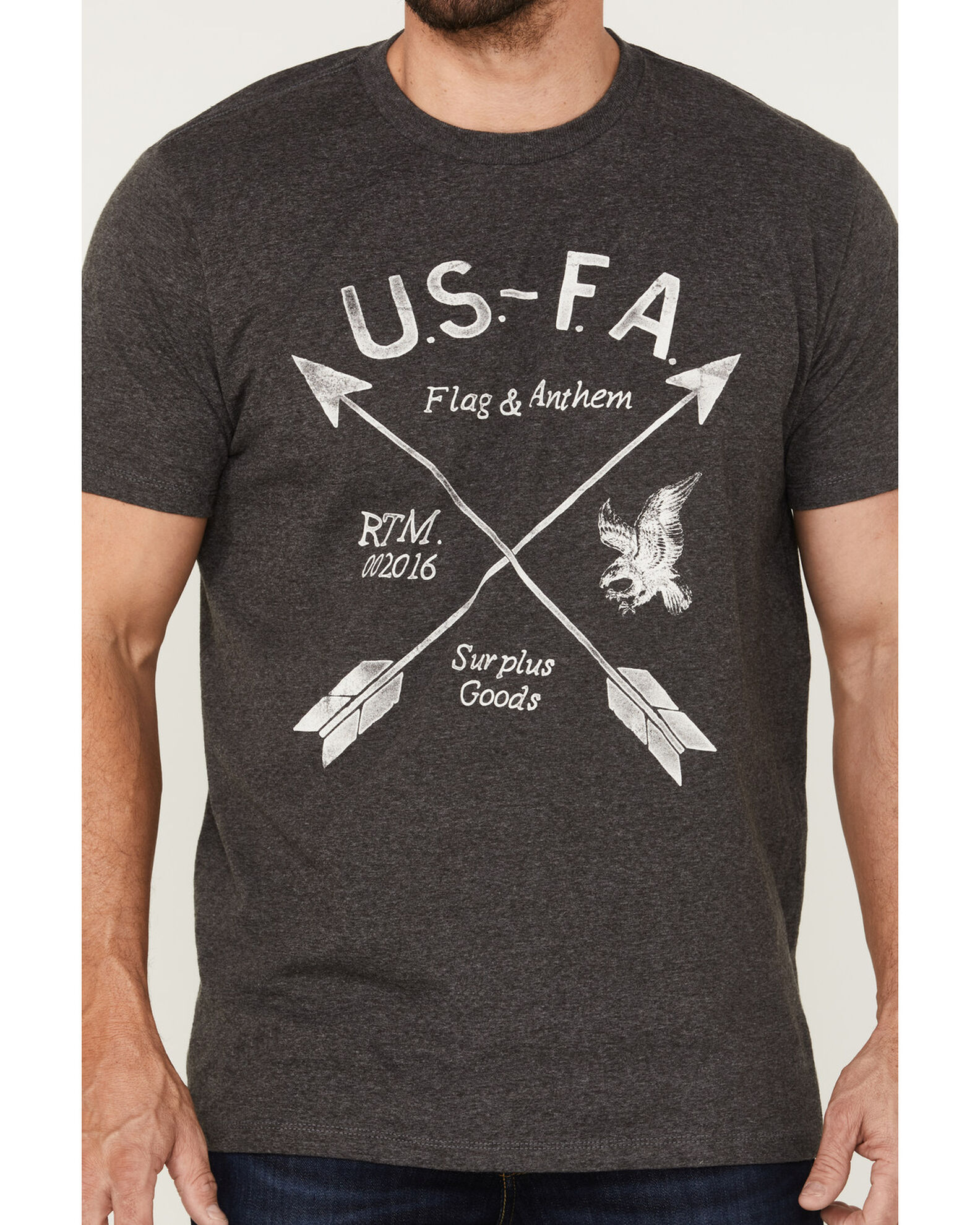 Image #3 - Flag & Anthem Men's Surplus Goods Graphic T-Shirt, Charcoal, hi-res