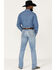 Image #3 - Rock 47 by Wrangler Men's Crazy Ivan Light / Medium Wash Slim Straight Stretch Denim Jeans, Blue, hi-res