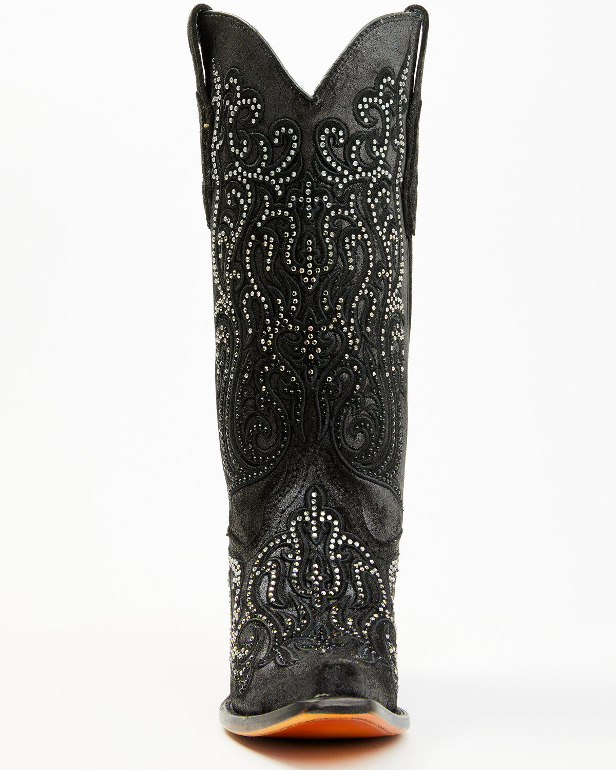 Image #4 - Corral Women's Crystal Embroidered Western Boots - Snip Toe, Black, hi-res