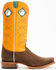 Image #2 - Justin Men's Billet Cowhide Leather Western Boots - Square Toe, Orange, hi-res