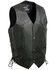 Image #1 - Milwaukee Leather Men's Classic Side Lace Biker Vest, Black, hi-res