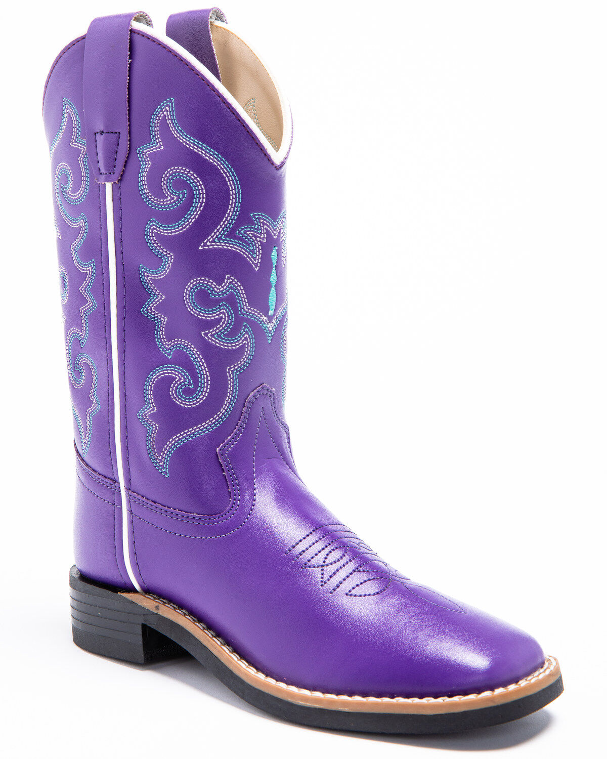 Image #1 - Shyanne Girl's Leatherette Western Boots - Wide Square Toe, , hi-res