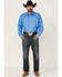 Image #2 - Roper Men's Cottage Foulard Geo Print Long Sleece Snap Western Shirt, Blue, hi-res