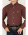 Image #3 - Panhandle Select Boys' Plaid Print Long Sleeve Button-Down Western Shirt, Burgundy, hi-res