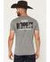 Image #1 - Cowboy Hardware Men's Just Rope It Short Sleeve Graphic T-Shirt, Grey, hi-res