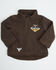 Image #1 - Cowboy Hardware Toddler Boys' Too Tough Embroidered Softshell Jacket, Brown, hi-res