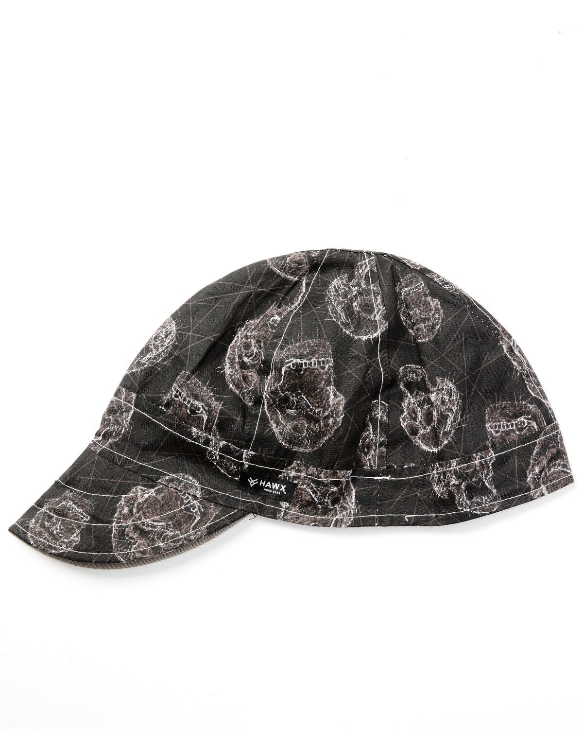 Hawx Men's Skull Print Welding Work Cap, Black, hi-res