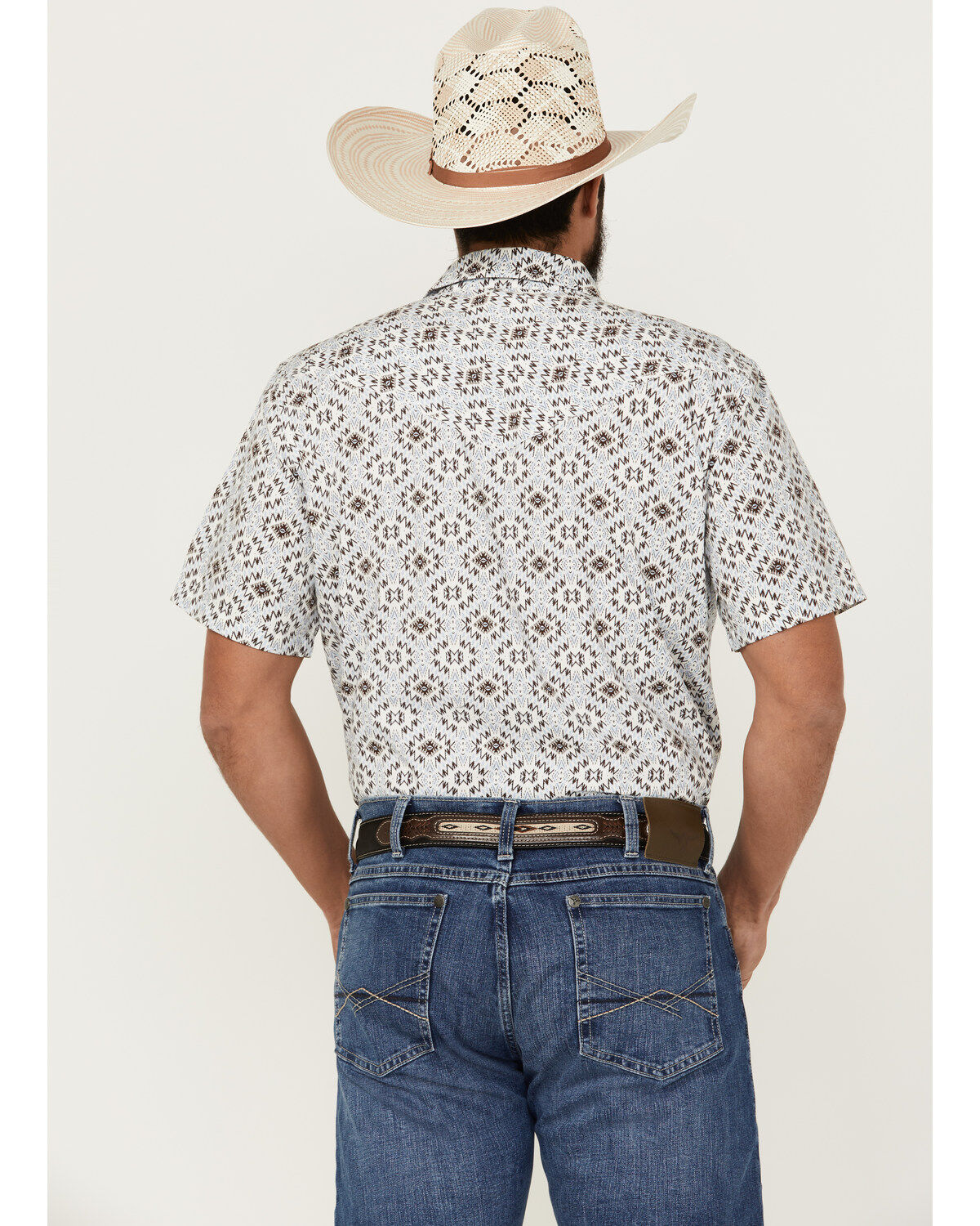 Image #4 - Cody James Men's High Plains Southwestern Print Short Sleeve Snap Western Shirt, , hi-res