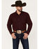 Image #1 - Blue Ranchwear Men's Herringbone Long Sleeve Western Snap Shirt, Burgundy, hi-res