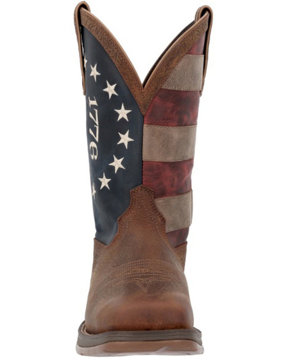 Image #4 - Durango Men's Rebel American 250 Western Boots - Broad Square Toe, Brown, hi-res