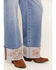 Image #4 - Rodeo Quincy X Boot Barn Women's Rowdy Rose Light Wash High Rise Cuffed Wide Leg Stretch Denim Jeans, Light Wash, hi-res