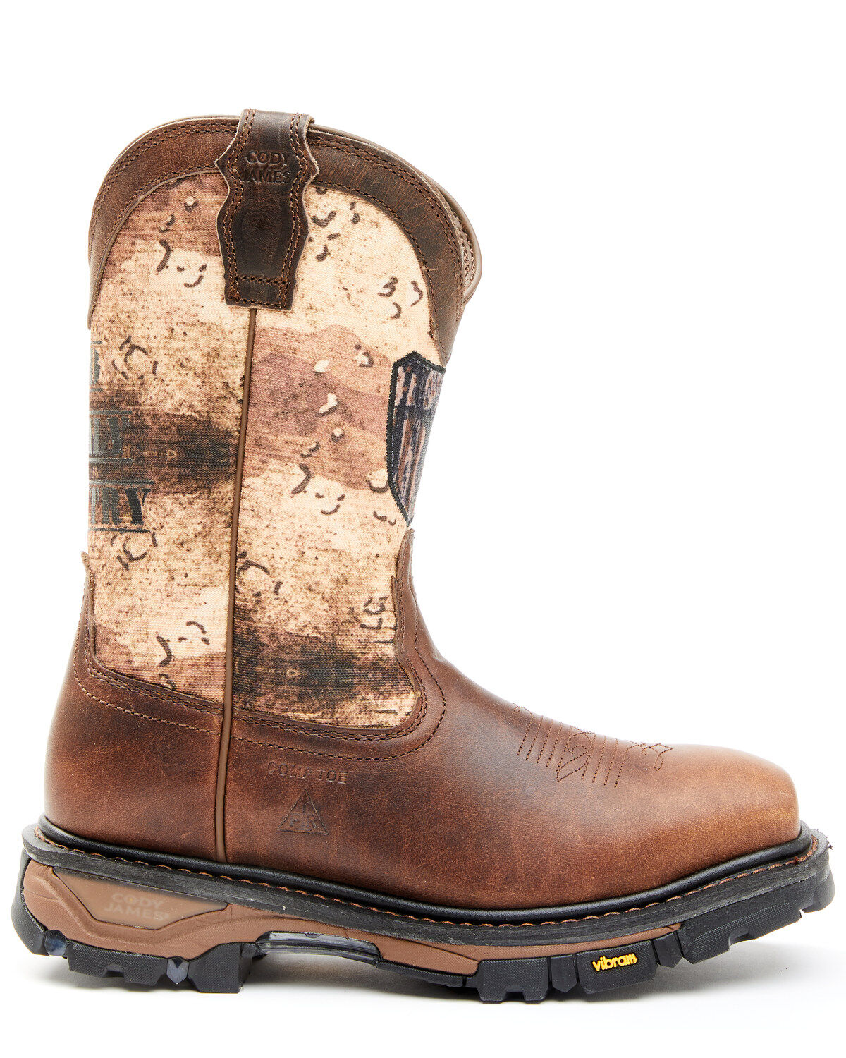 Image #2 - Cody James Men's Camo Flag Decimator Work Boot - Composite Toe, Brown, hi-res