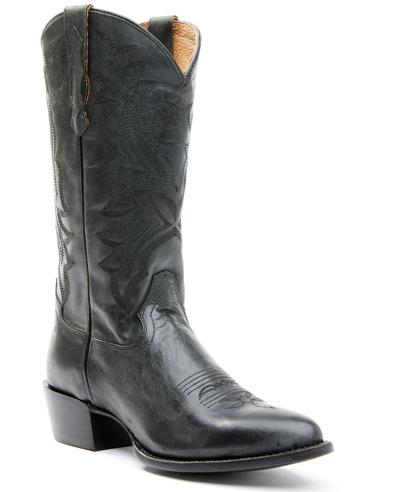 Womens black round toe cowboy boots store