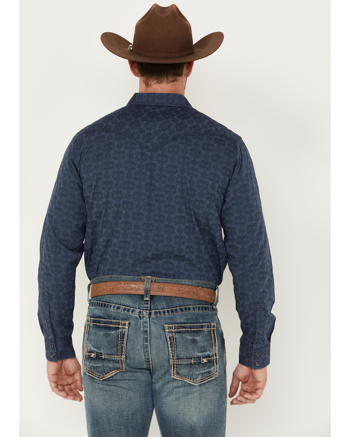 Image #4 - Moonshine Spirit Men's Show Stopper Floral Print Long Sleeve Western Snap Shirt, Teal, hi-res