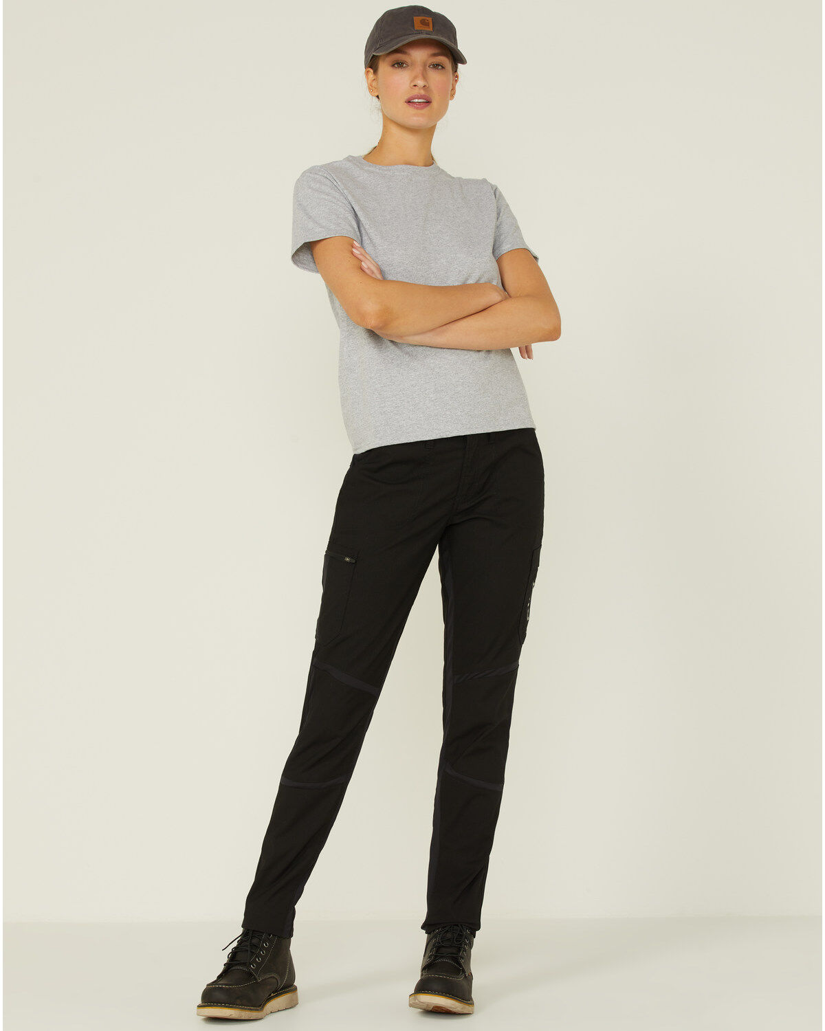 Image #1 - Ariat Women's Rebar™ DuraStretch™ Ripstop Cargo Straight Leg Pants, Black, hi-res