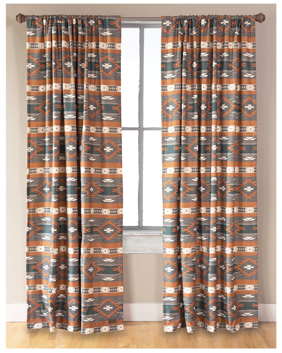 Wrangler Checotah Southwestern Print Curtain Panel Set, Multi, hi-res