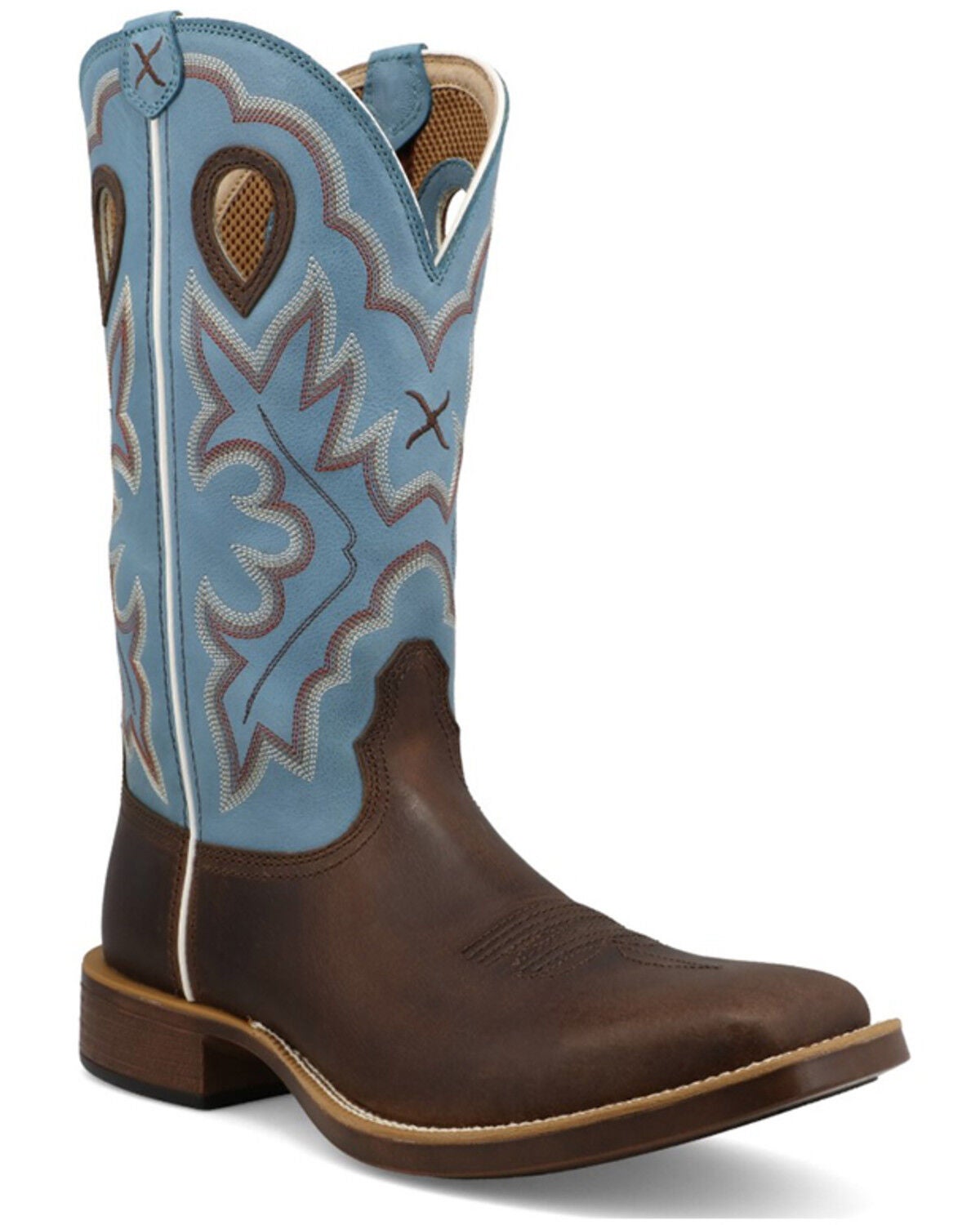 Twisted X Men's Top Hand Tall Performance Western Boots - Broad Square Toe, Dark Brown, hi-res