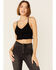 Fornia Women's Seamless Floral Bralette , Black, hi-res