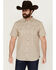Image #1 - Moonshine Spirit Men's Spurs Floral Striped Short Sleeve Snap Western Shirt, Cream, hi-res