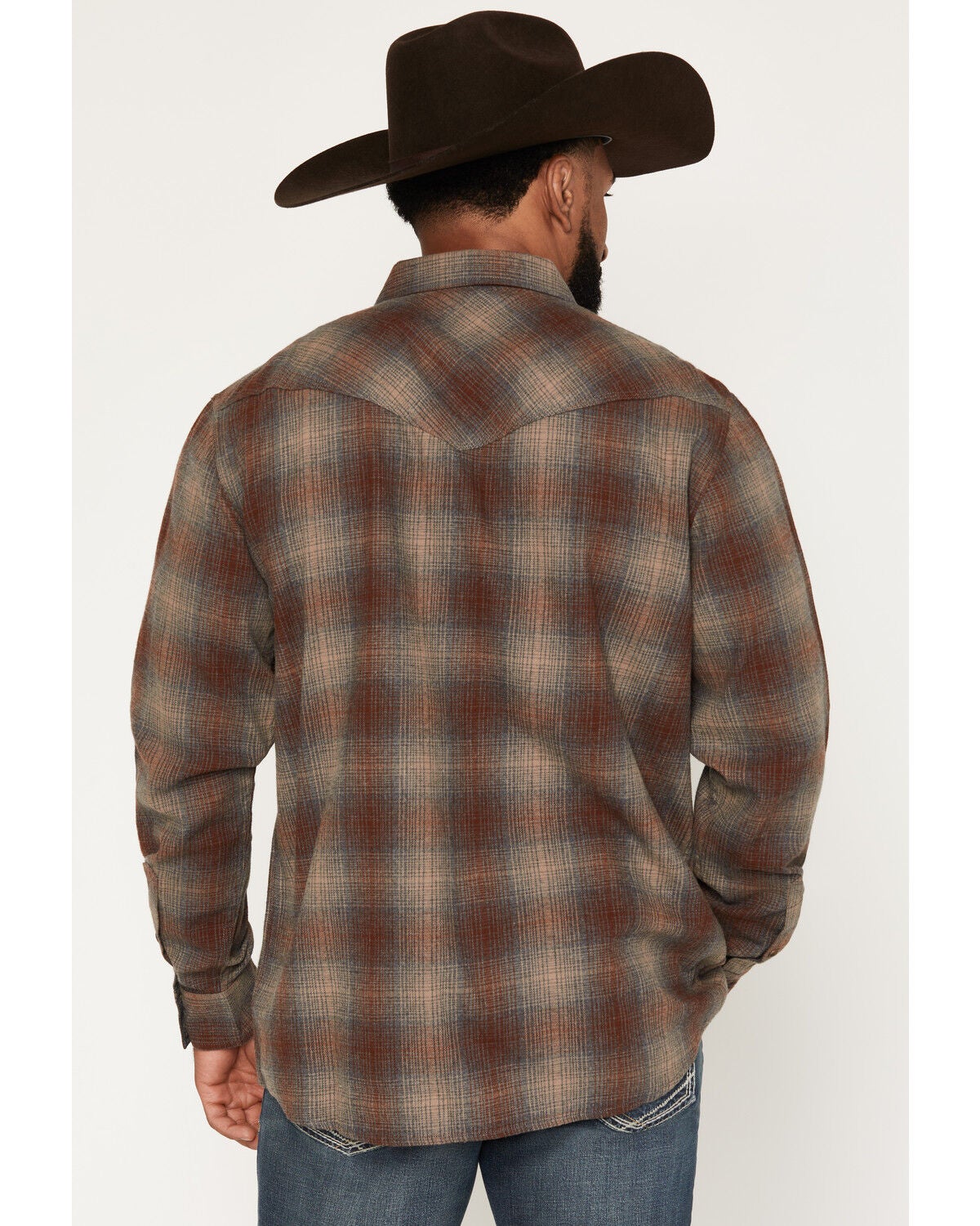 Image #4 - Moonshine Spirit&reg; Men's Bluff Plaid Print Long Sleeve Snap Flannel Shirt, Brown, hi-res