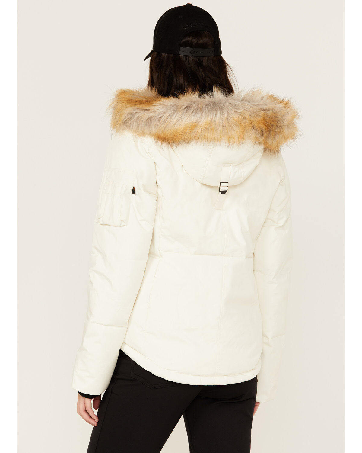 Image #4 - Alpha Industries Women's Short Hooded Parka, Ivory, hi-res