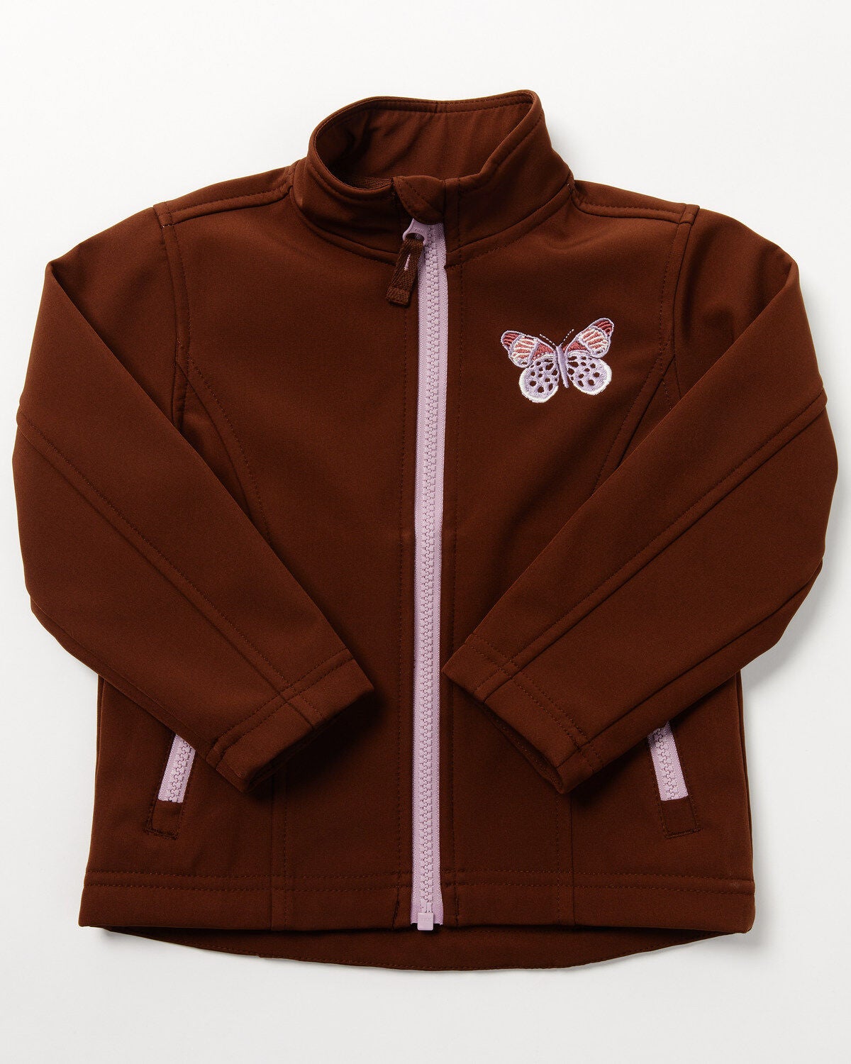 Shyanne Toddler Girls' Butterfly Embroidered Softshell Jacket, Chocolate, hi-res
