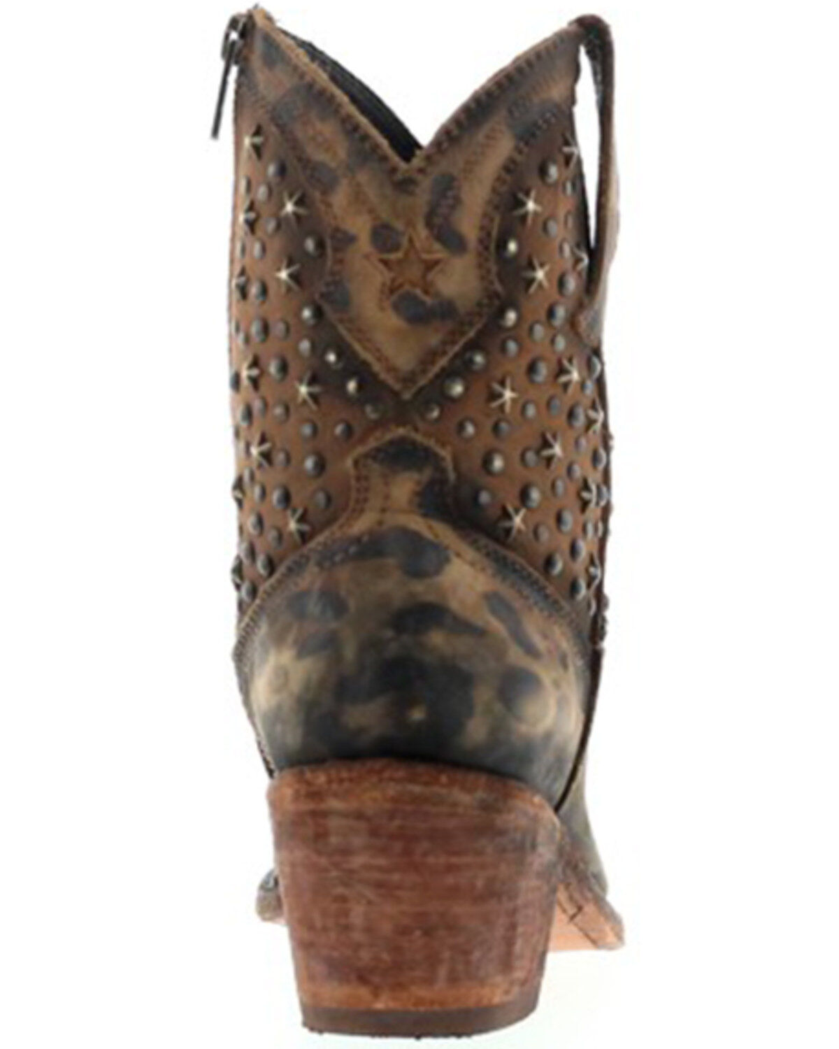 Image #5 - Caborca Silver by Liberty Black Women's Leopard Print Studded Short Western Boots - Snip Toe, Brown, hi-res