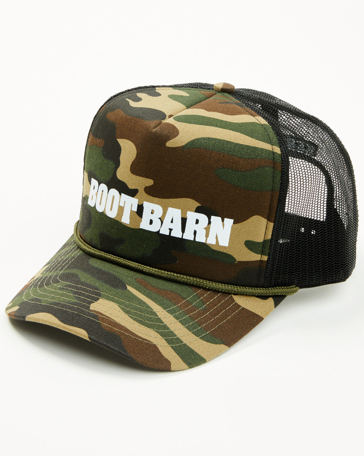 Image #1 - Boot Barn Camo Print Logo Ball Cap, Camouflage, hi-res