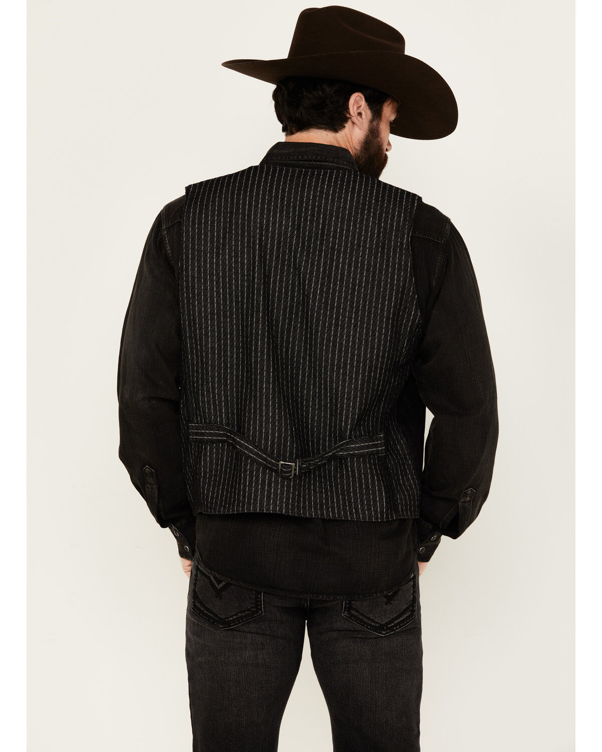 Moonshine Spirit Men's Innovator Pinstripe Denim Vest | Boot