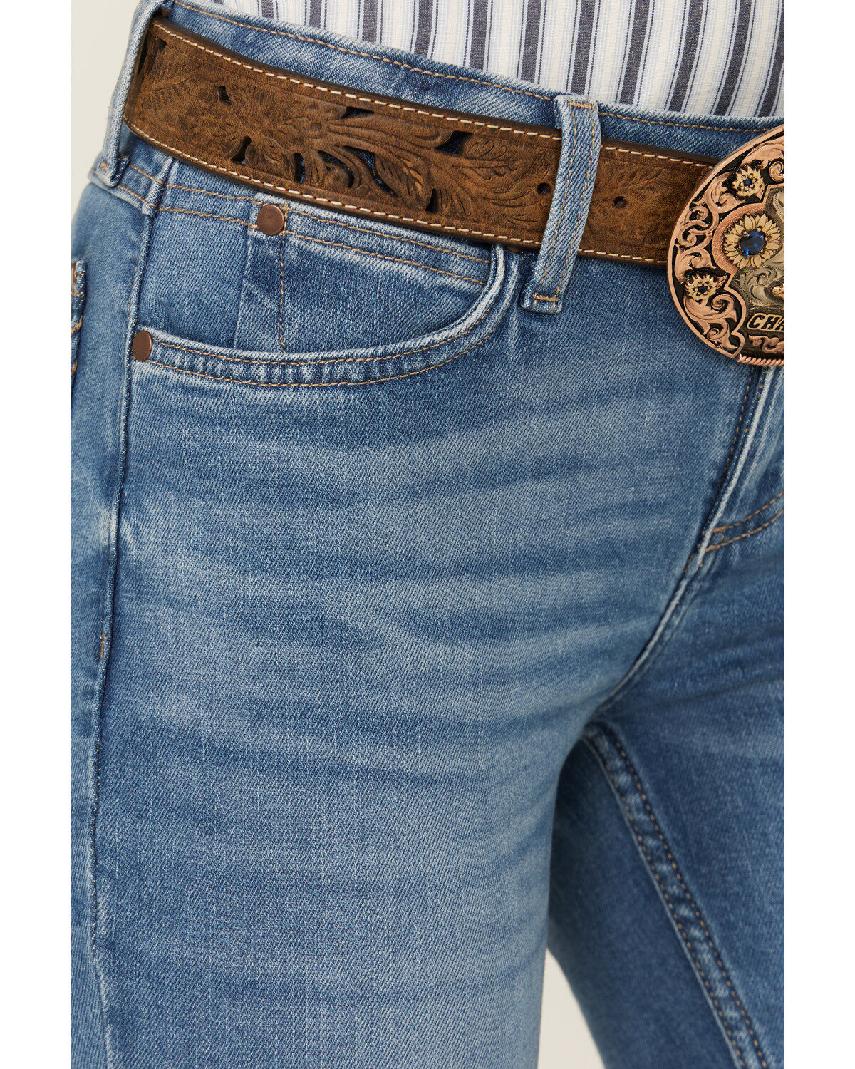 Product Name:  Wrangler Retro Women's Eva Medium Wash Mid Rise Mae Stretch Trouser Jeans