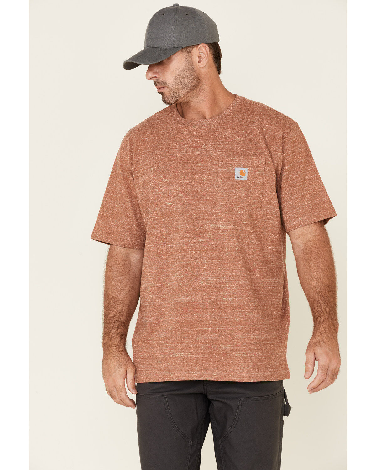 76-81cm Moss Heather Carhartt Core Logo T-Shirt Chest 30-32 XS