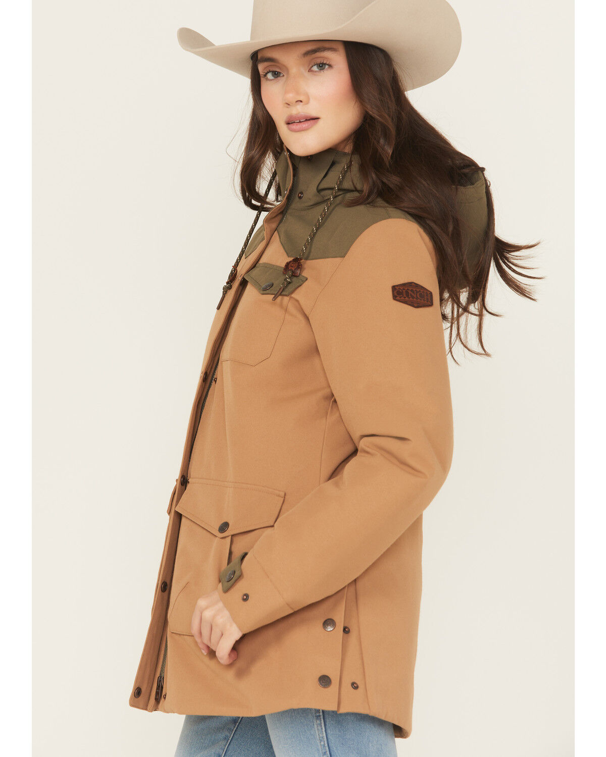 Image #2 - Cinch Women's Barn Jacket, Brown, hi-res