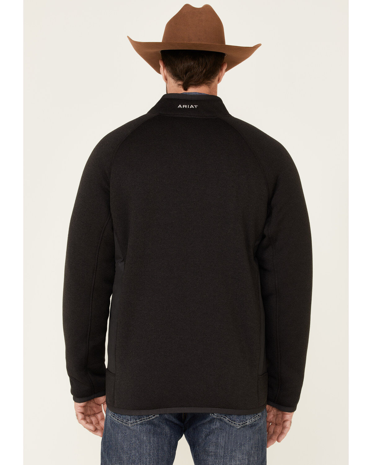 Image #4 - Ariat Men's Bluff Jersey Softshell Zip-Front Jacket, Black, hi-res