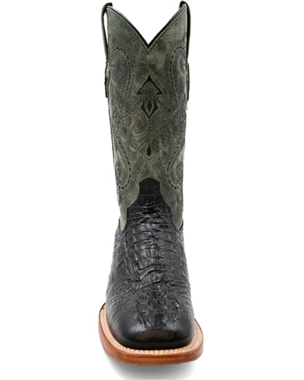 Image #4 - Ferrini Men's Caiman Crocodile Print Western Boots, Black, hi-res