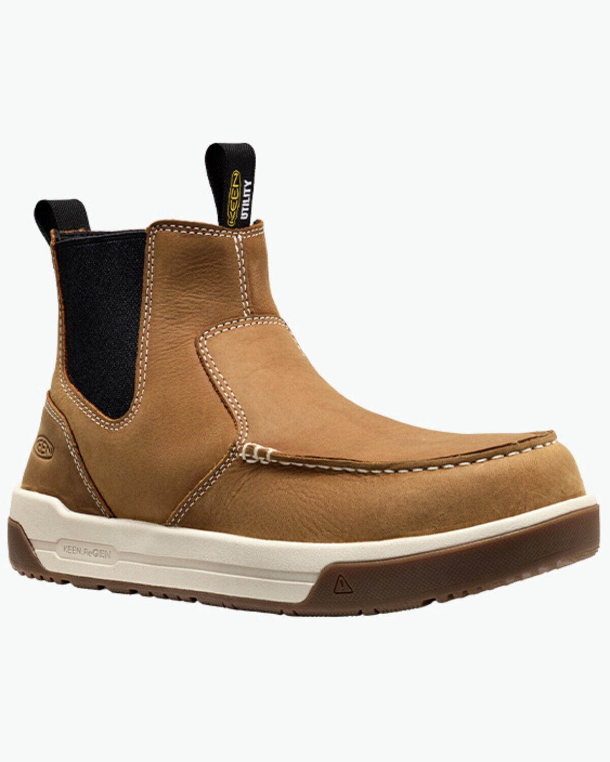 Keen Men's Gibson Chelsea Moc Work Boots - Carbon Toe, Tan, hi-res