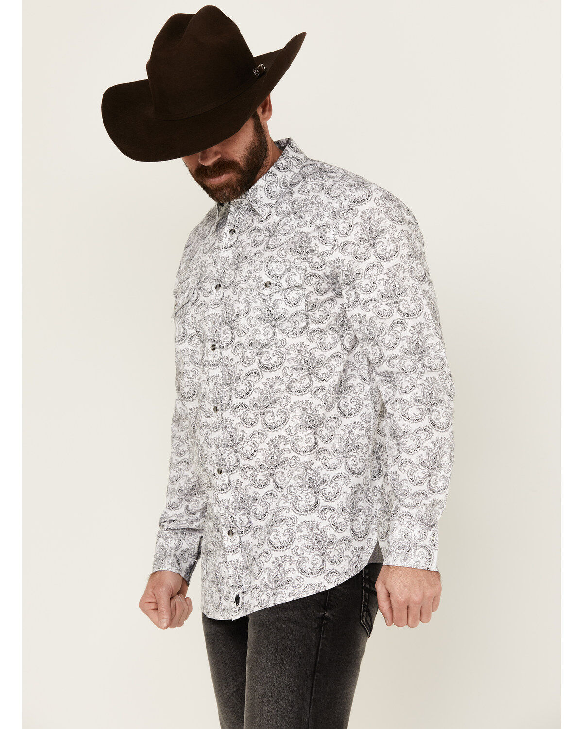 Product Name:  Moonshine Spirit Men's Empire Paisley Print Long Sleeve Snap Western Shirt