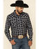 Image #1 - Rock & Roll Denim Men's Black Med Plaid Long Sleeve Western Shirt, Black, hi-res