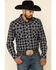 Image #1 - Rock & Roll Denim Men's Black Med Plaid Long Sleeve Western Shirt , Black, hi-res