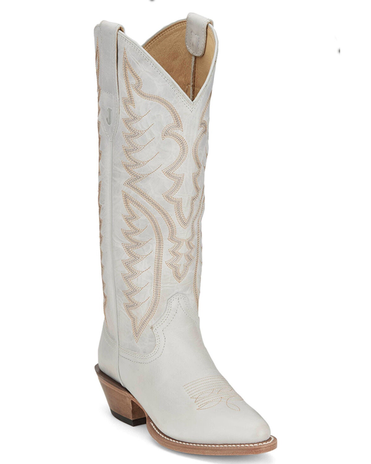 Justin Women's Evelyn Tall Western Boots - Snip Toe, Ivory, hi-res