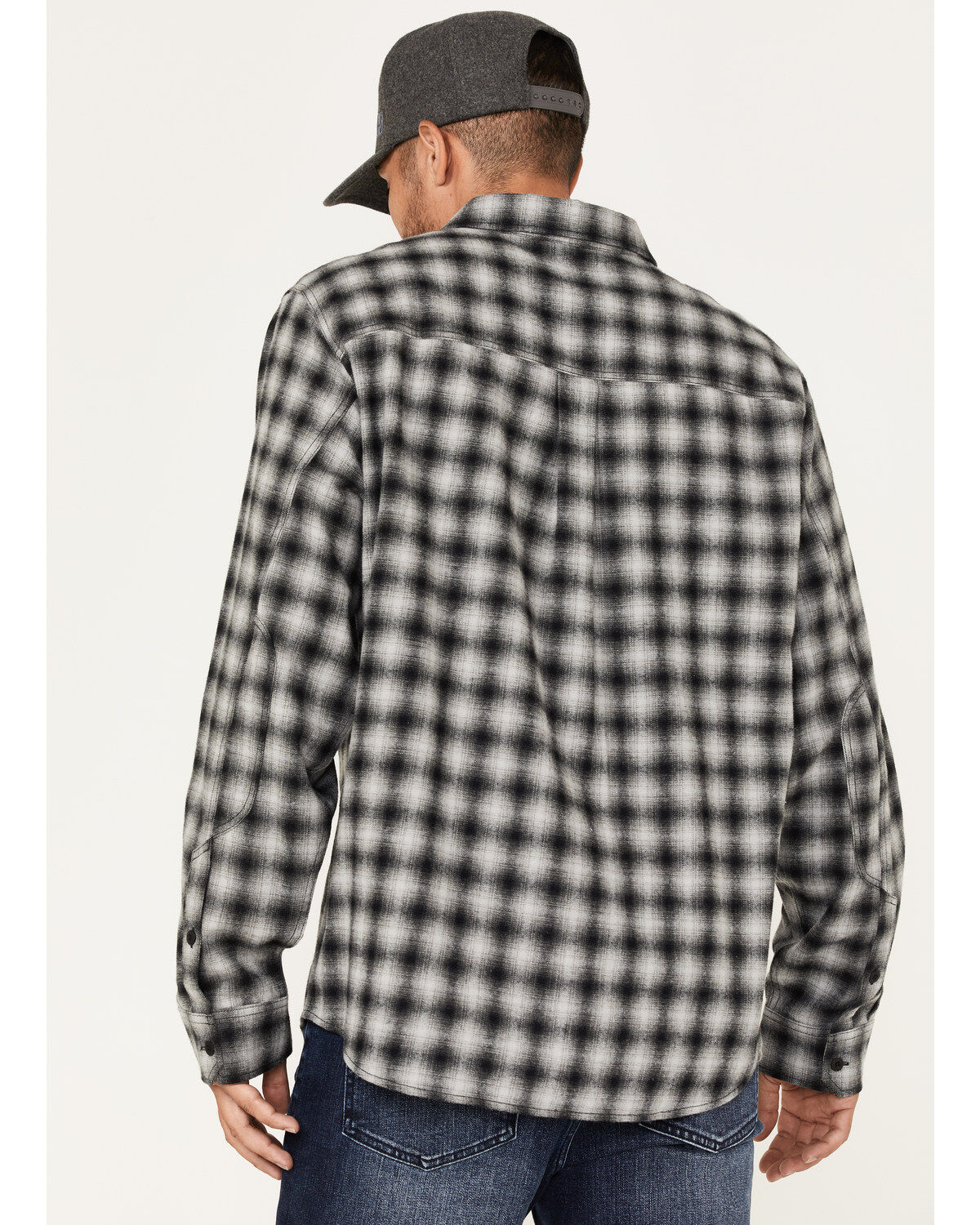 Image #4 - Brothers and Sons Men's Everyday Plaid Button Down Western Flannel Shirt, Black, hi-res
