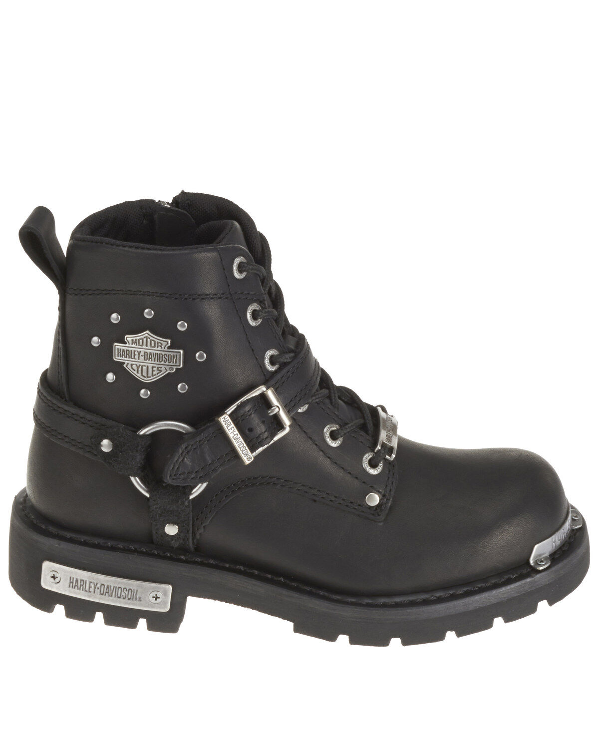 Image #2 - Harley Davidson Women's Becky Moto Boots - Round Toe, Black, hi-res