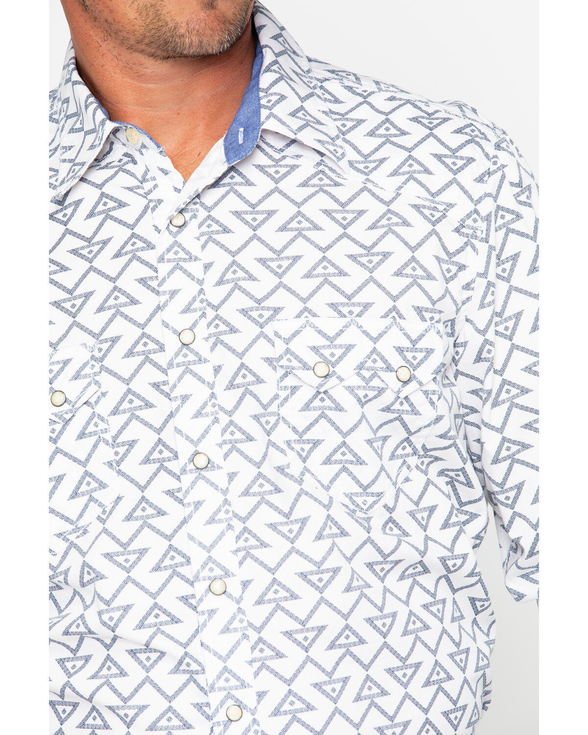 Image #4 - Rock & Roll Denim Men's Triangle Geo Print Long Sleeve Western Shirt, , hi-res