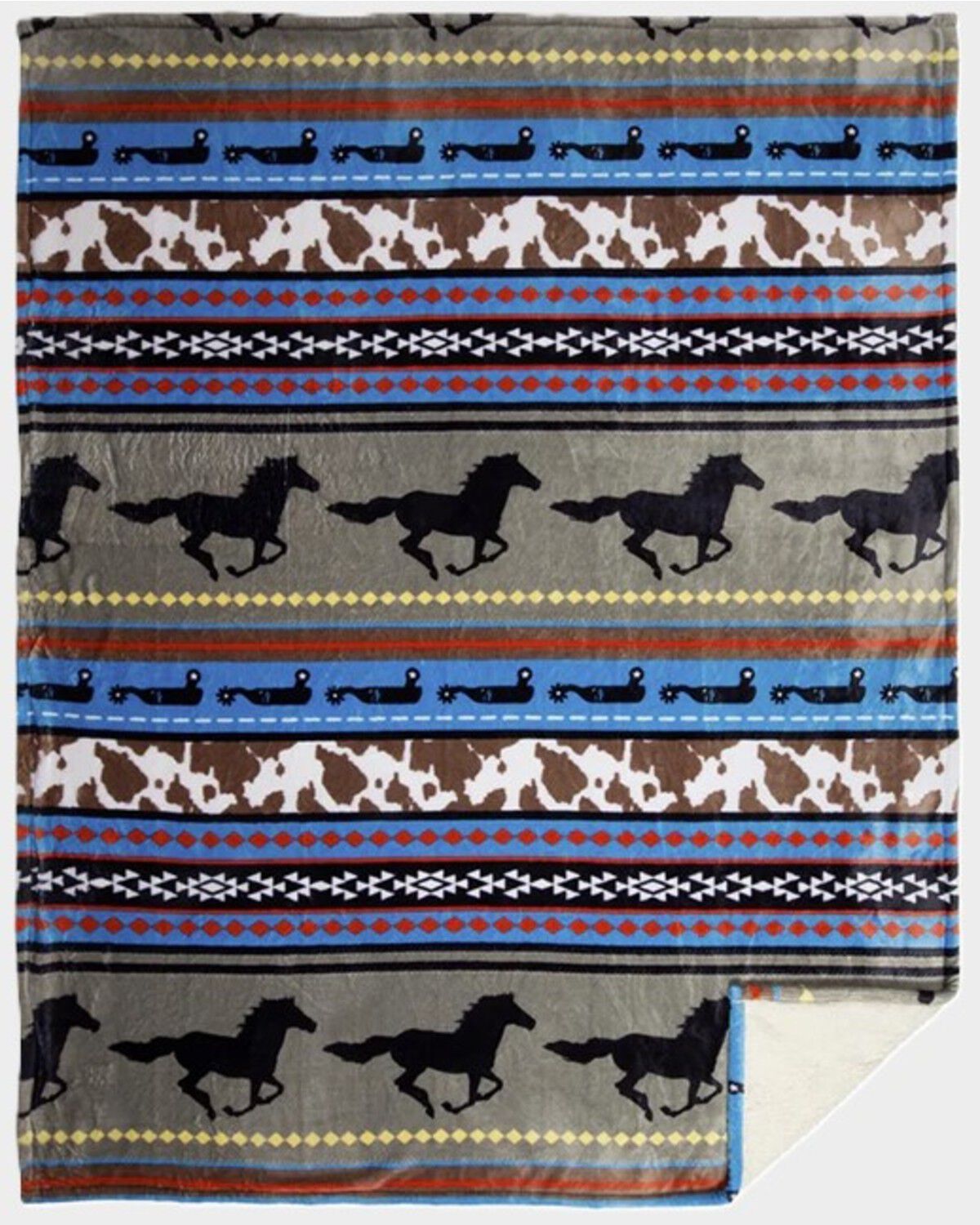 Image #2 - Carstens Home Free Spirit Plush Sherpa Throw Blanket, Multi, hi-res