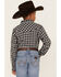 Cody James Boys' Gingham Print Long Sleeve Snap Western Flannel Shirt, Blue, hi-res