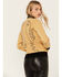 Image #5 - Western & Co Women's Embroidered Leather Bomber Jacket, Tan, hi-res