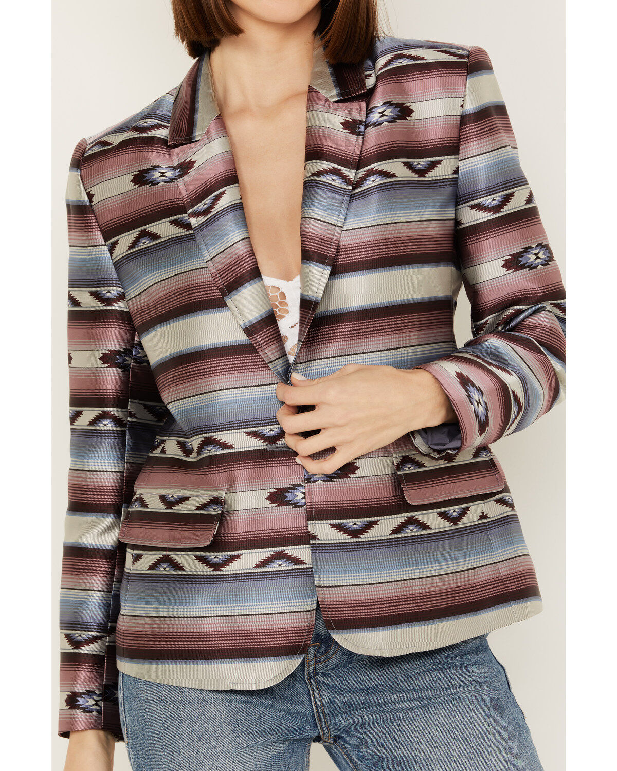 Image #3 - Ariat Women's Southwestern Serape Striped Blazer, , hi-res