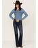 Image #1 - Wrangler Retro Women's Gabriella Dark Wash High Rise Trouser Stretch Denim Jeans, Dark Wash, hi-res