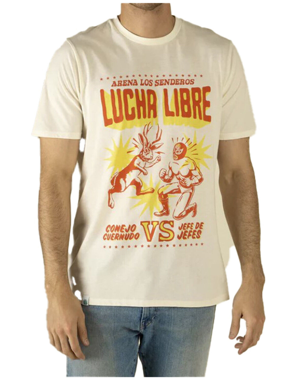 Image #1 - Sendero Provisions Men's Lucha Libre Short Sleeve Graphic T-Shirt, White, hi-res