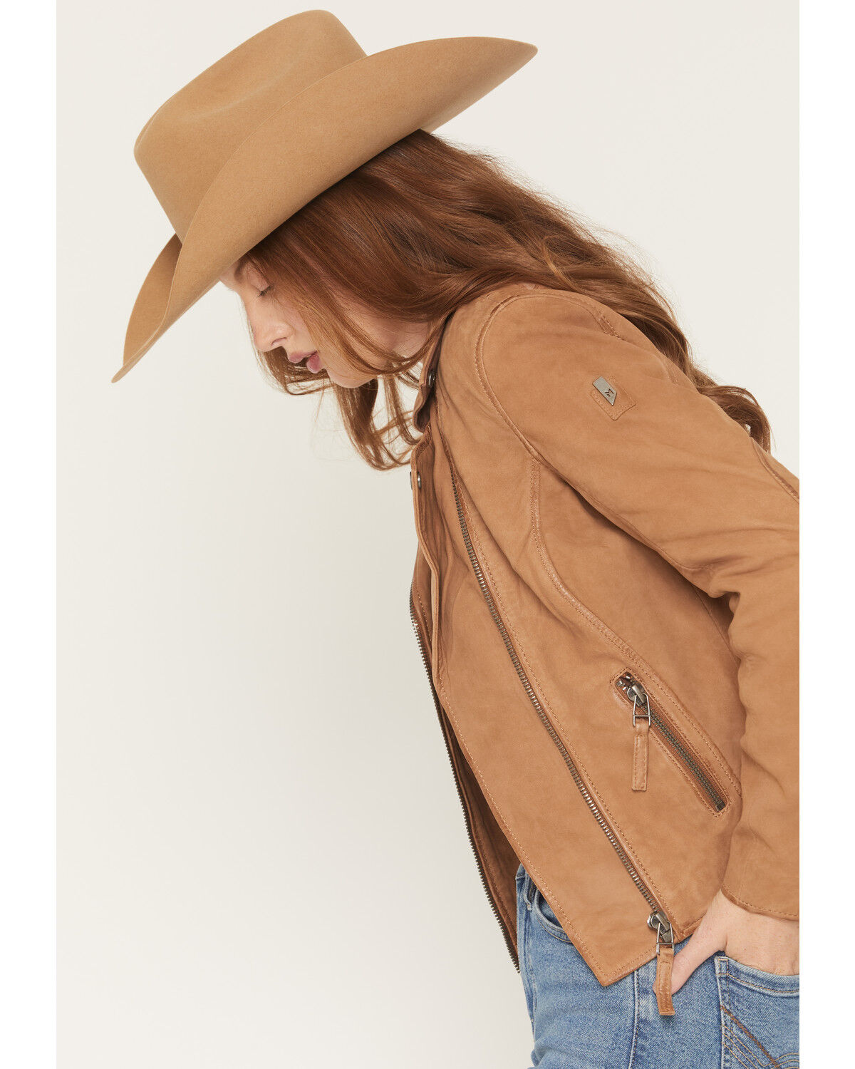 Image #3 - Mauritius Women's Misty Scatter Star Leather Jacket, Cognac, hi-res